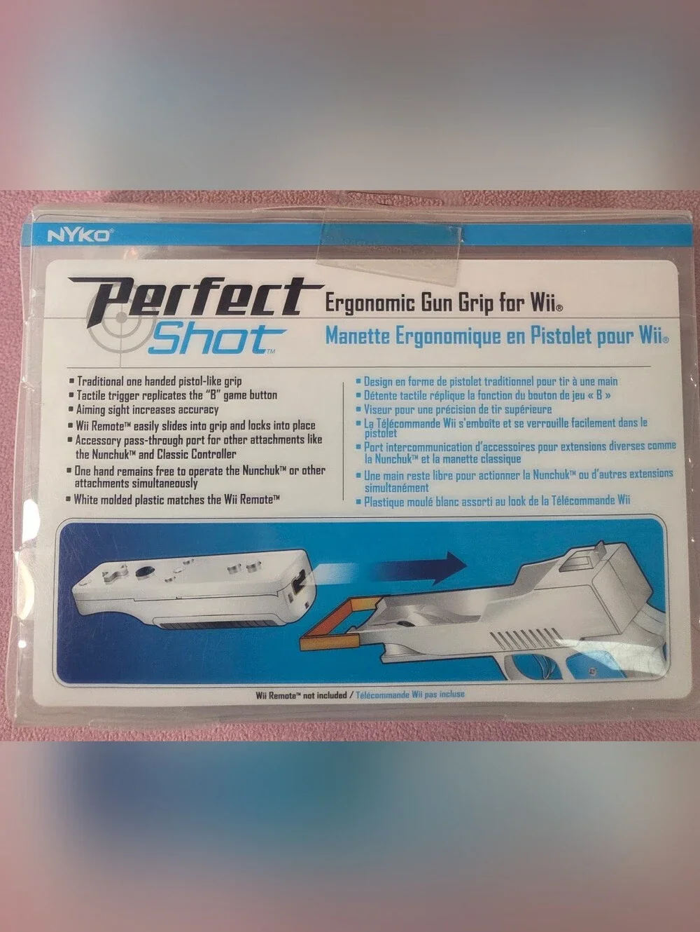 Nintendo Nyko Perfect Shot Gun Grip - White & Blue